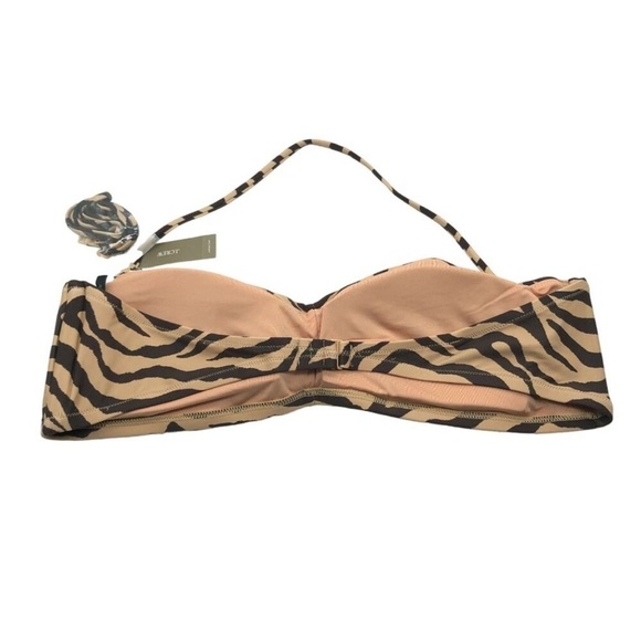 J. Crew Womens Bandeau Bikini Swim Top Separate in Zebra Stripe Beige Brown NEW - Picture 2 of 14